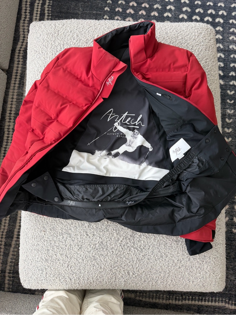 Aztech Mountain Red Puffer Ski Jacket